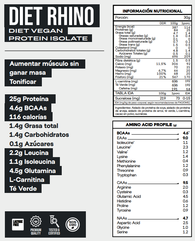 DIET RHINO Diet Vegan Protein 2 lb