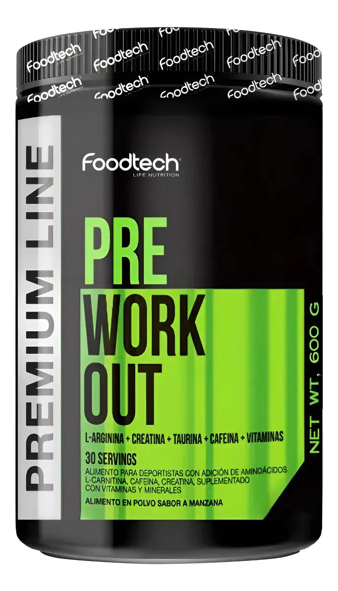 Foodtech Pre-Entreno Premium Line 600g Manzana